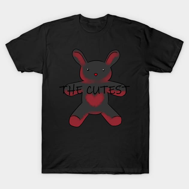 The cutest bunny black and red T-Shirt by Demonic cute cat